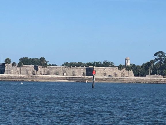 The Castillo de San Marcos, as seen from the Intercoastal Waterway