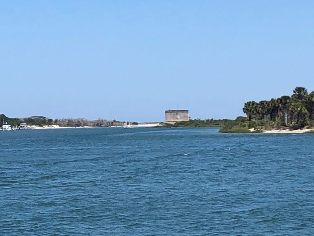 Fort Matanzas, as seen from the ICW at the north end of Rattlesnake Island