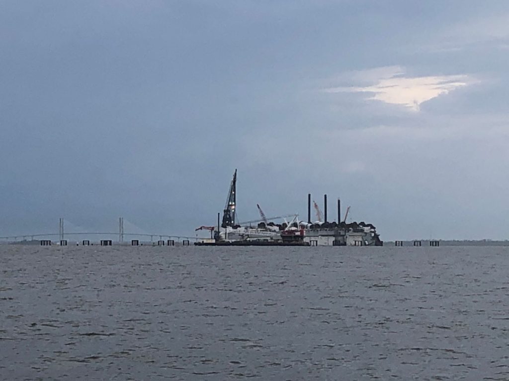 MV Golden Ray, aground in the channel, St. Simon's Inlet, GA