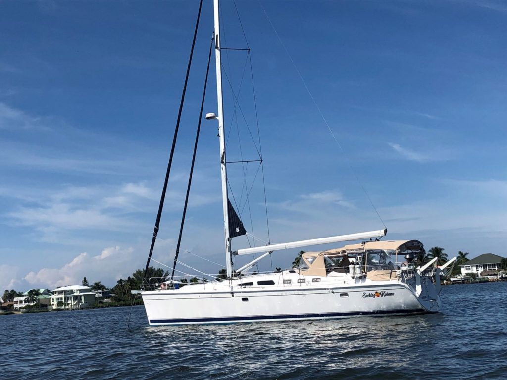 Seeking Kokomo sailboat at anchor