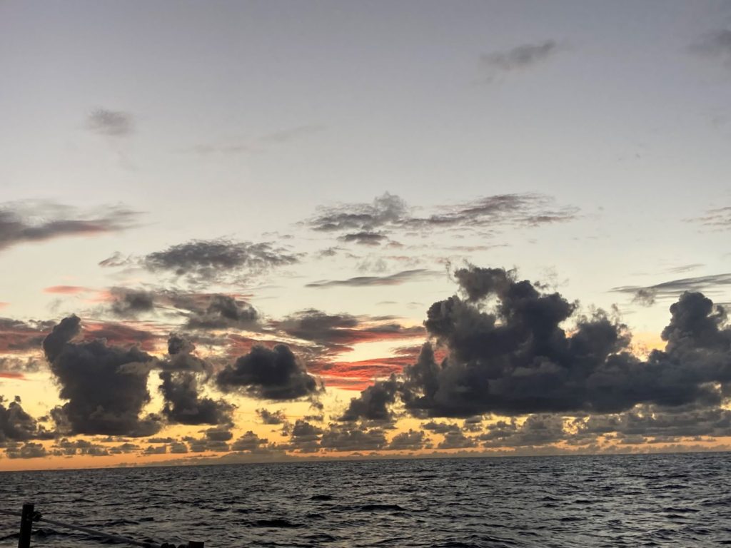 sunrise over the Atlantic at sea