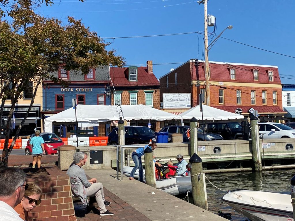 Annapolis waterfront and dingy dock